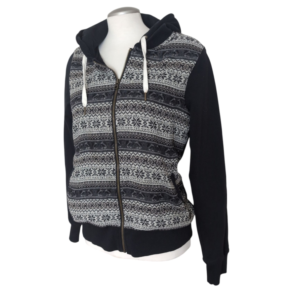 Element Full Zip Hoodie Sweater Hooded Sweatshirt Black Medium Nordic